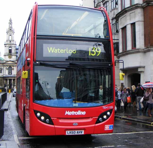 Metroline Alexander Dennis Enviro400H Hybrid TEH1105